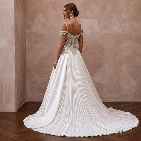 Timeless Satin Bridal Gown for a Traditional Cathedral Wedding