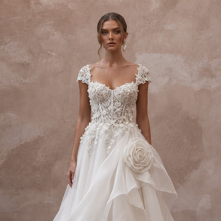 Timeless Wedding Dresses in Satin, Silk, Lace, Organza, and Tulle
