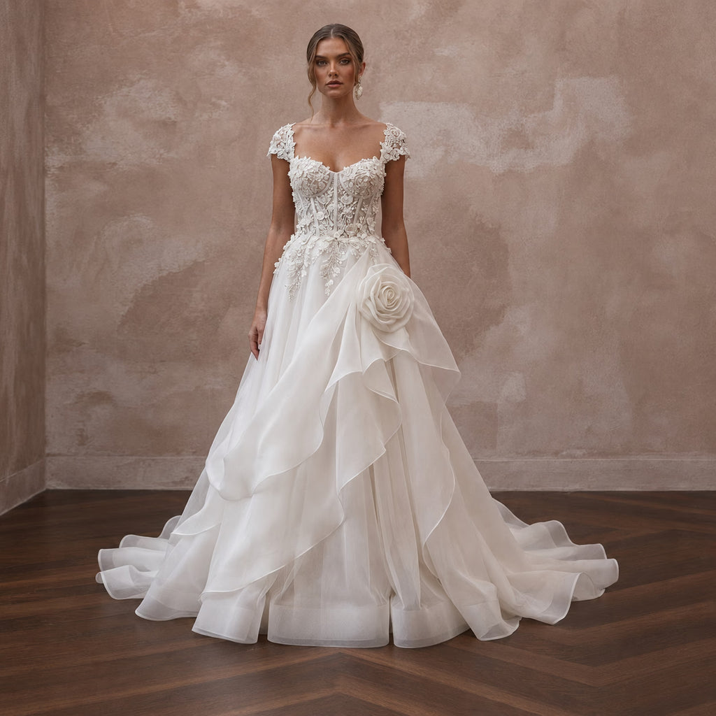 Timeless Wedding Dresses in Satin, Silk, Lace, Organza, and Tulle - Apparel & Accessories > Clothing > Wedding & Bridal Party Dresses > Wedding Dresses - Mignonette