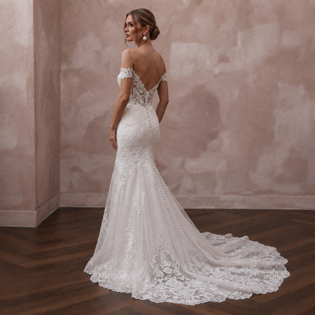 Trumpet Lace Wedding Dresses with Elegant Trains