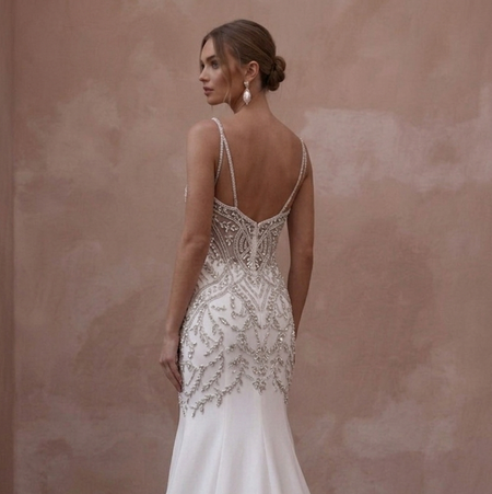 Trumpet Wedding Dresses with Crystal Beaded Bodices
