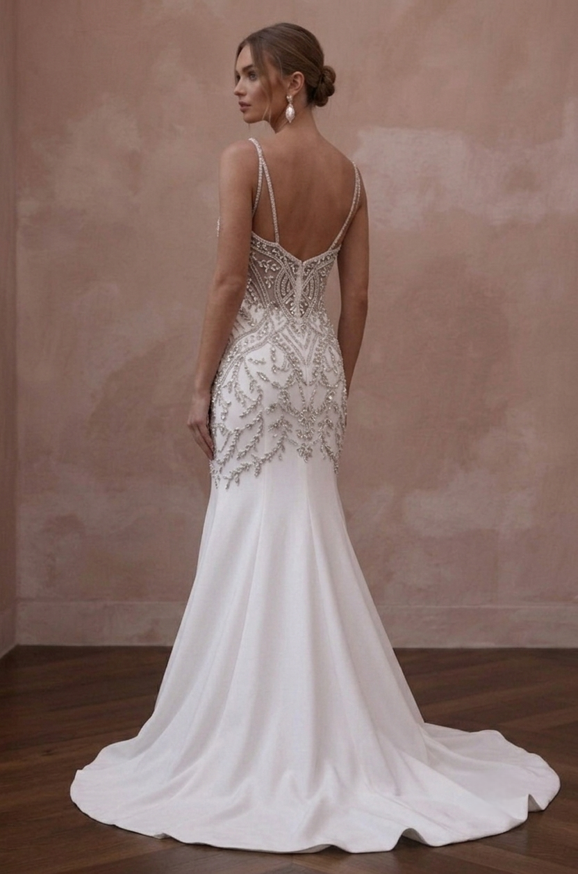 Trumpet Wedding Dresses with Crystal Beaded Bodices Secondary image