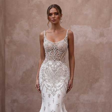 Trumpet Wedding Dresses with Crystal Embellishments