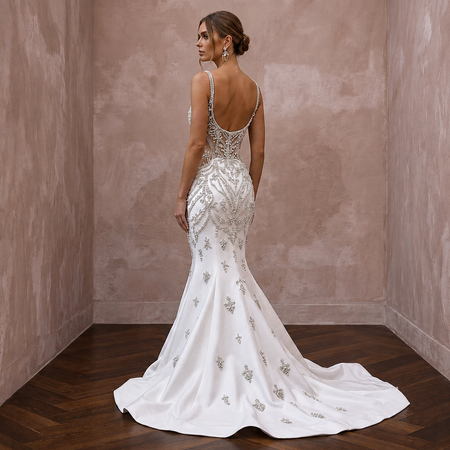 Trumpet Wedding Dresses with Crystal Embellishments