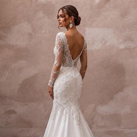 Trumpet Wedding Dresses with Crystal Lace Appliqués