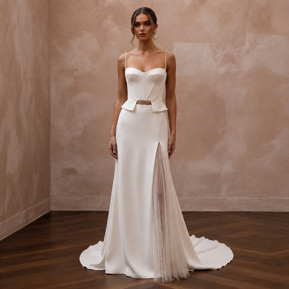 Two - Piece Wedding Dresses with Contemporary Bridal Fashion - Apparel & Accessories > Clothing > Wedding & Bridal Party Dresses > Wedding Dresses - Mignonette Bridal