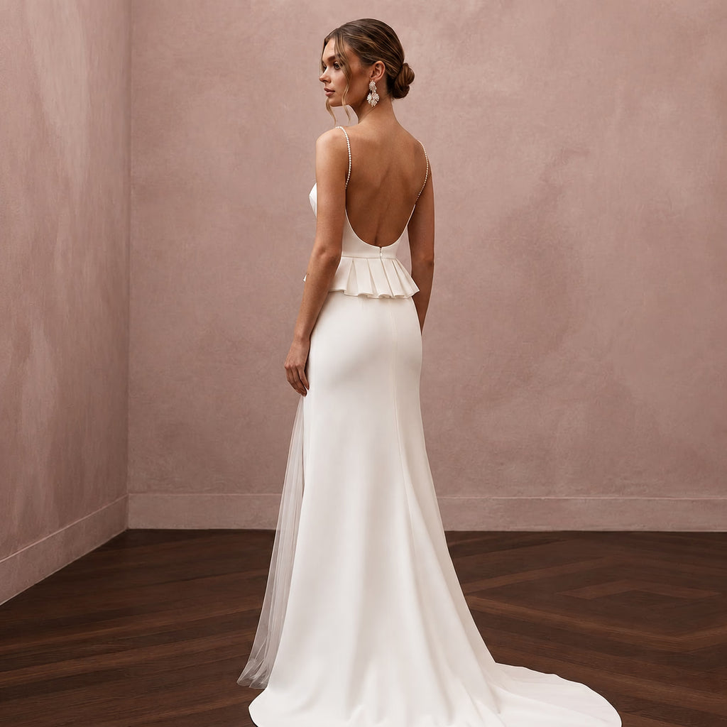 Two - Piece Wedding Dresses with Contemporary Bridal Fashion - Apparel & Accessories > Clothing > Wedding & Bridal Party Dresses > Wedding Dresses - Mignonette Bridal
