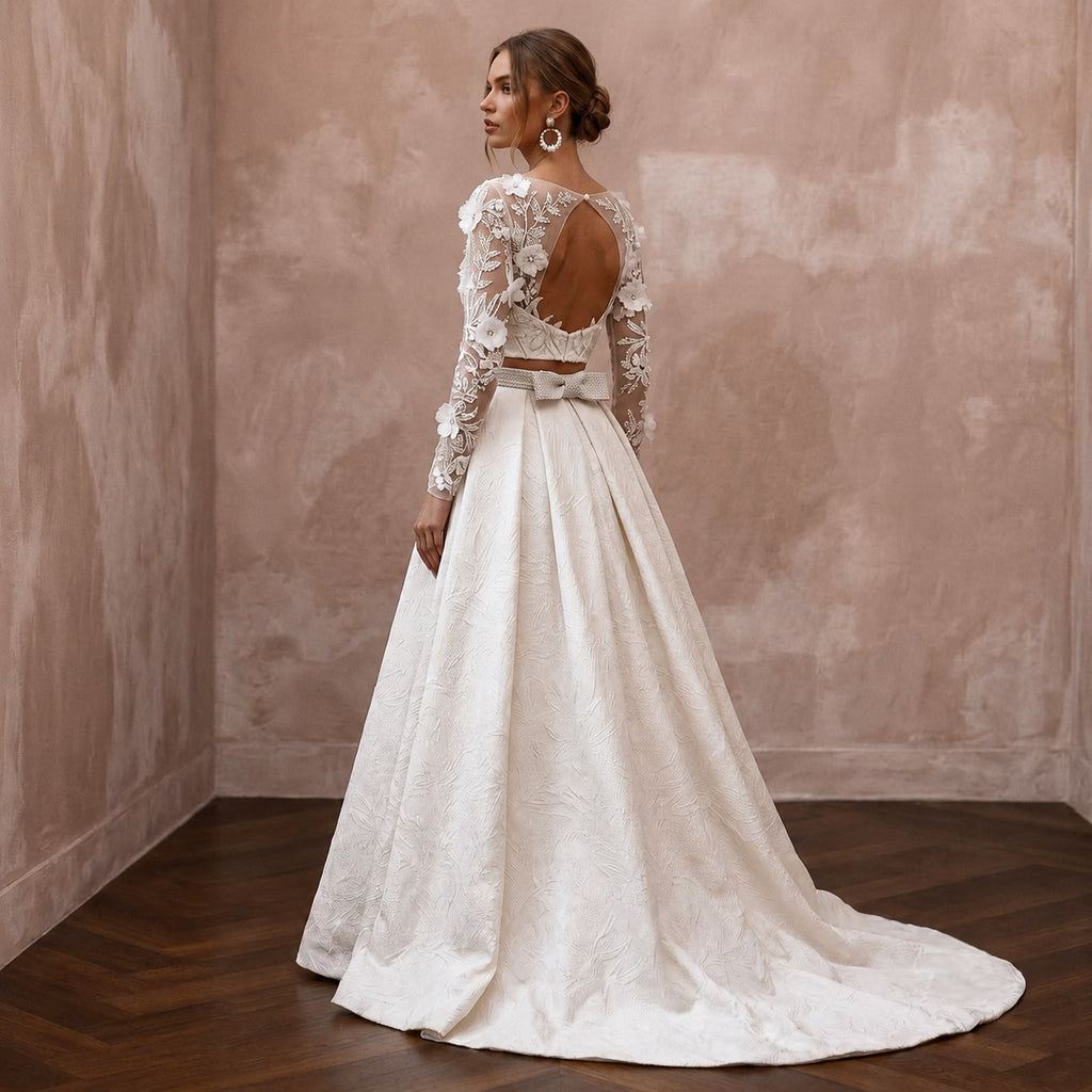 Two - Piece Wedding Dresses with Fashion - Forward Appeal - Apparel & Accessories > Clothing > Wedding & Bridal Party Dresses > Wedding Dresses - Mignonette