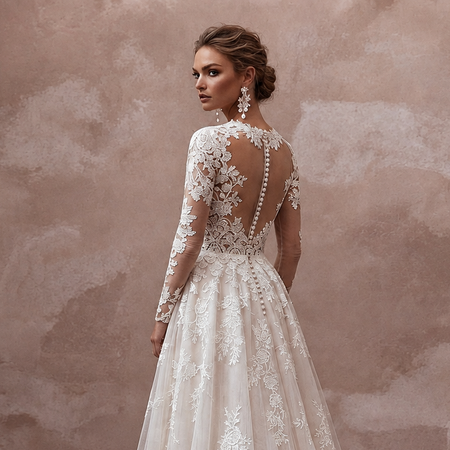 Venetian Lace Wedding Dresses with Intricate Floral Details