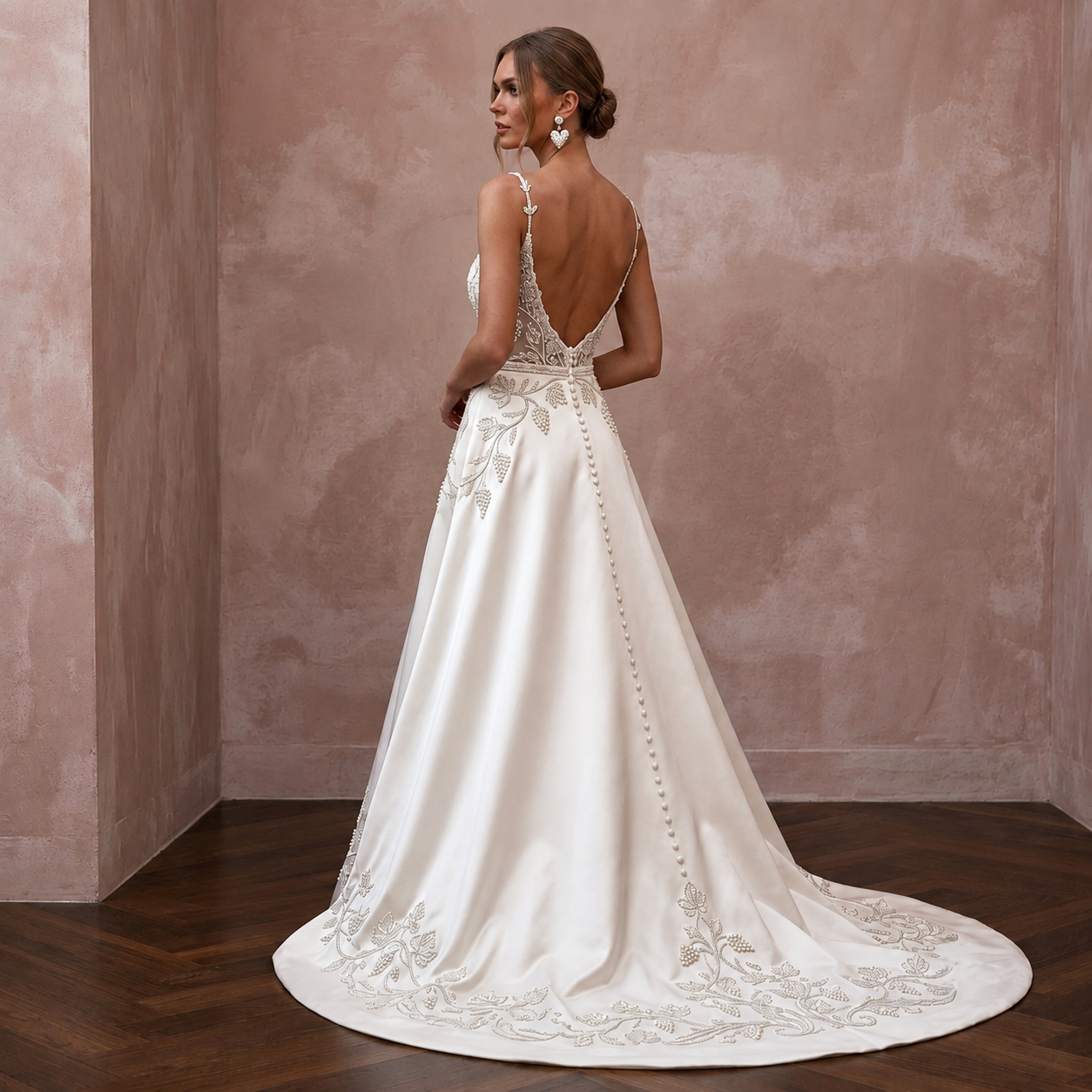 Vineyard Wedding Dresses with Delicate Botanical Embroidery