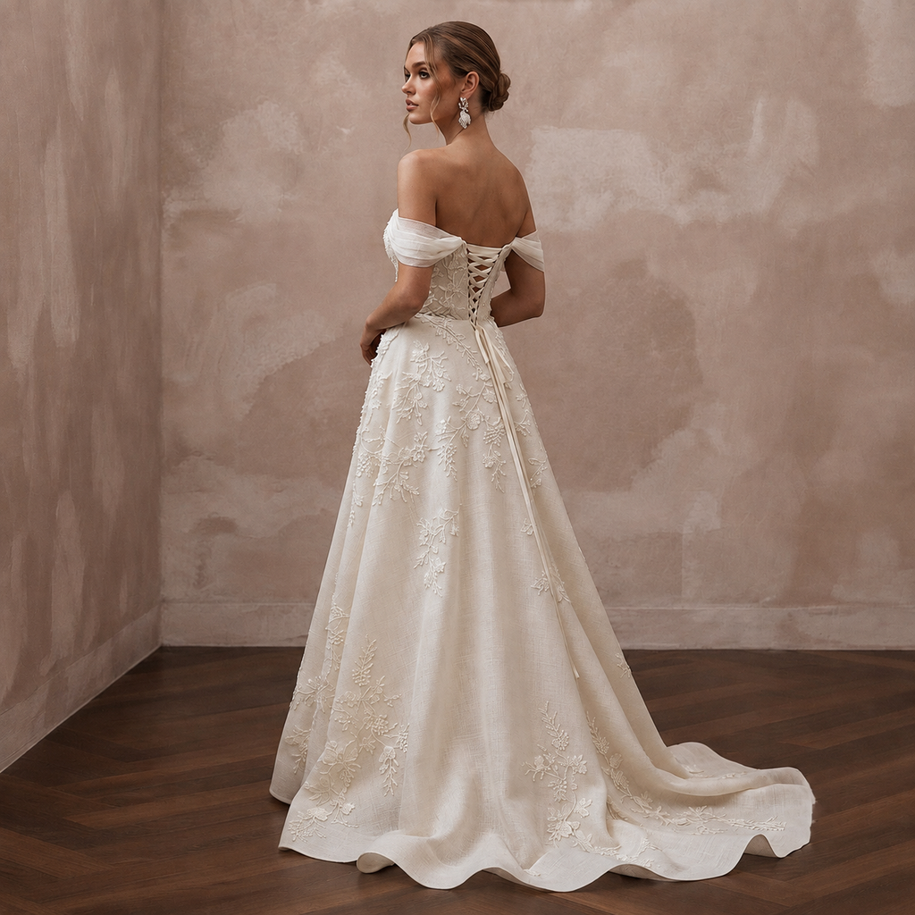 Vineyard Wedding Dresses with Elegant Botanical Lace