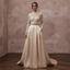 Vintage-Inspired Champagne Lace Bodysuit & Satin Skirt Set