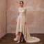 Vintage - Inspired Champagne Lace High - Low Hem Bridal Gown for Garden Vows - Apparel & Accessories > Clothing > Wedding & Bridal Party Dresses > Wedding Dresses - Mignonette Bridal