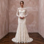 Vintage Alabaster Chantilly Lace Drop Waist Trumpet Bridal Dress - Apparel & Accessories > Clothing > Wedding & Bridal Party Dresses > Wedding Dresses - Mignonette Bridal