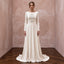 Vintage Alabaster Velvet Cowl Back Long Sleeve Winter Bridal Dress