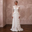 Vintage Botanical Bridal Gown with High Neck for a Garden Ceremony