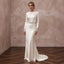 Vintage Cream Charmeuse Bias Cut Long Sleeve 1930s Wedding Dress