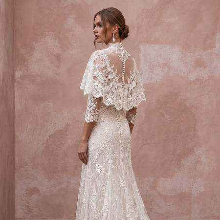 Vintage Lace Bridal Dress for a Historic Estate Wedding - Apparel & Accessories > Clothing > Wedding & Bridal Party Dresses > Wedding Dresses - Mignonette Bridal