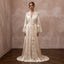 Vintage Lace Champagne Silk Robe for Getting Ready Photoshoot - Apparel & Accessories > Clothing > Wedding & Bridal Party Dresses > Wedding Dresses - Mignonette Bridal