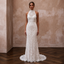 Vintage Lace Sheath Wedding Dress with High Neck - Apparel & Accessories > Clothing > Wedding & Bridal Party Dresses > Wedding Dresses - Mignonette Bridal