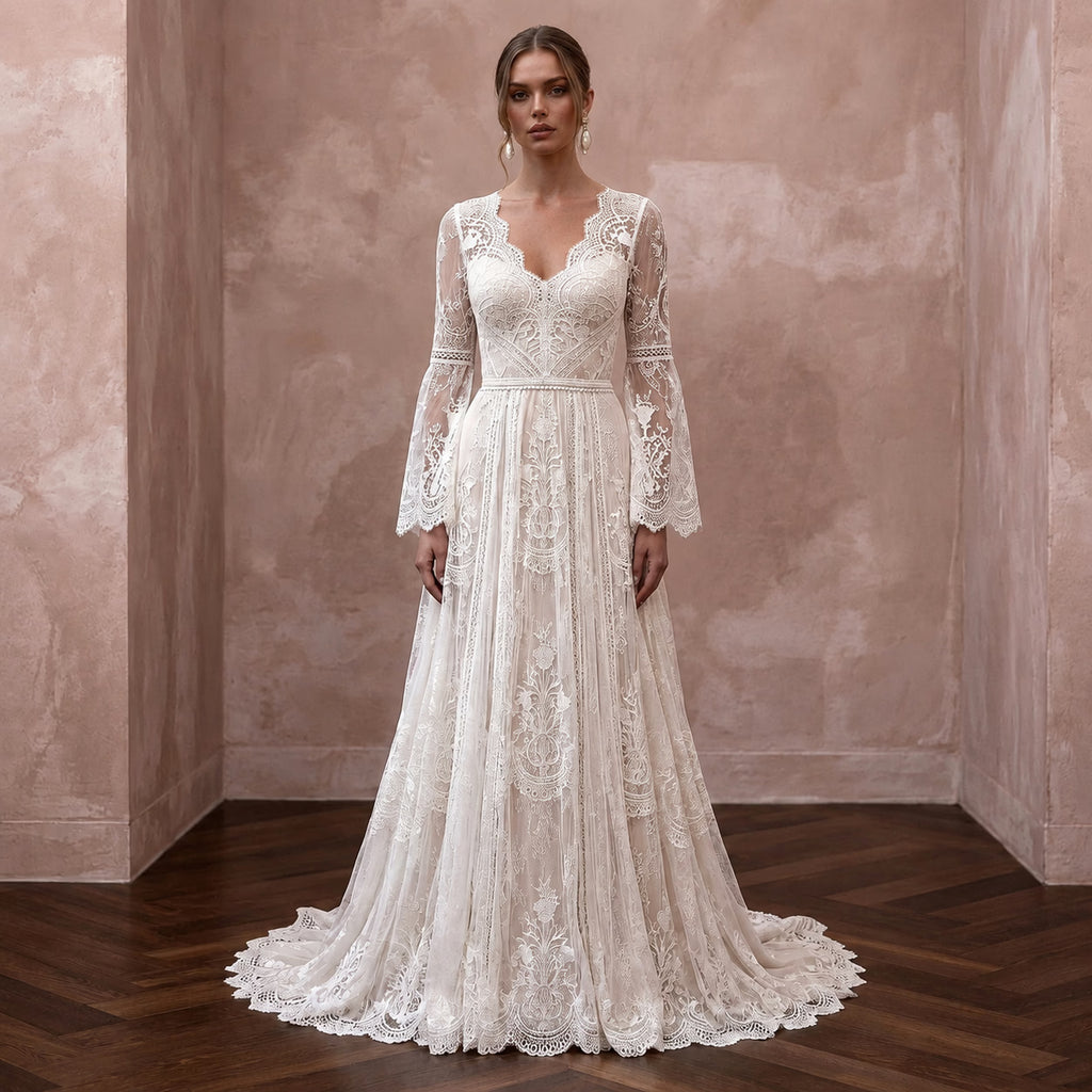 Vintage Lace Wedding Gown for a Mountain Elopement