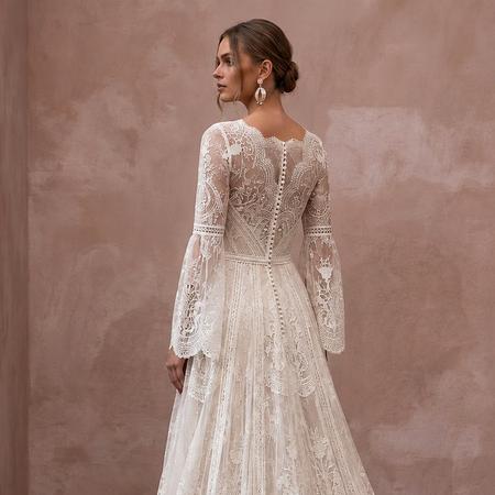 Vintage Lace Wedding Gown for a Mountain Elopement