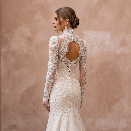 Vintage Wedding Dresses with Edwardian High Necklines