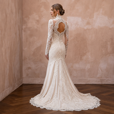 Vintage Wedding Dresses with Edwardian High Necklines