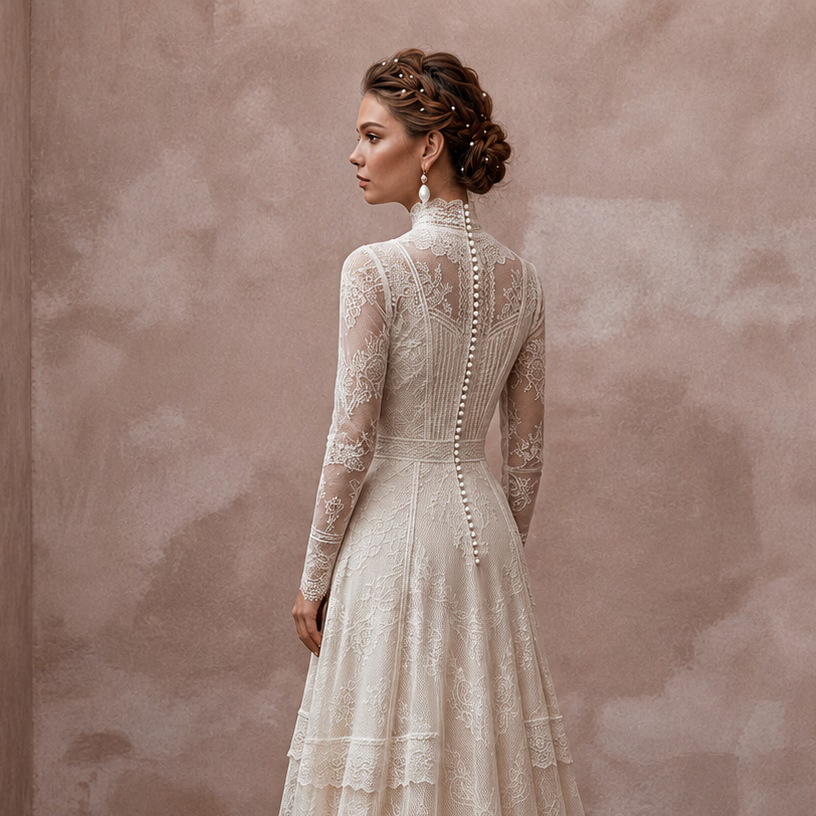 Vintage Wedding Dresses with Edwardian Lace Inspiration - Apparel & Accessories > Clothing > Wedding & Bridal Party Dresses > Wedding Dresses - Mignonette