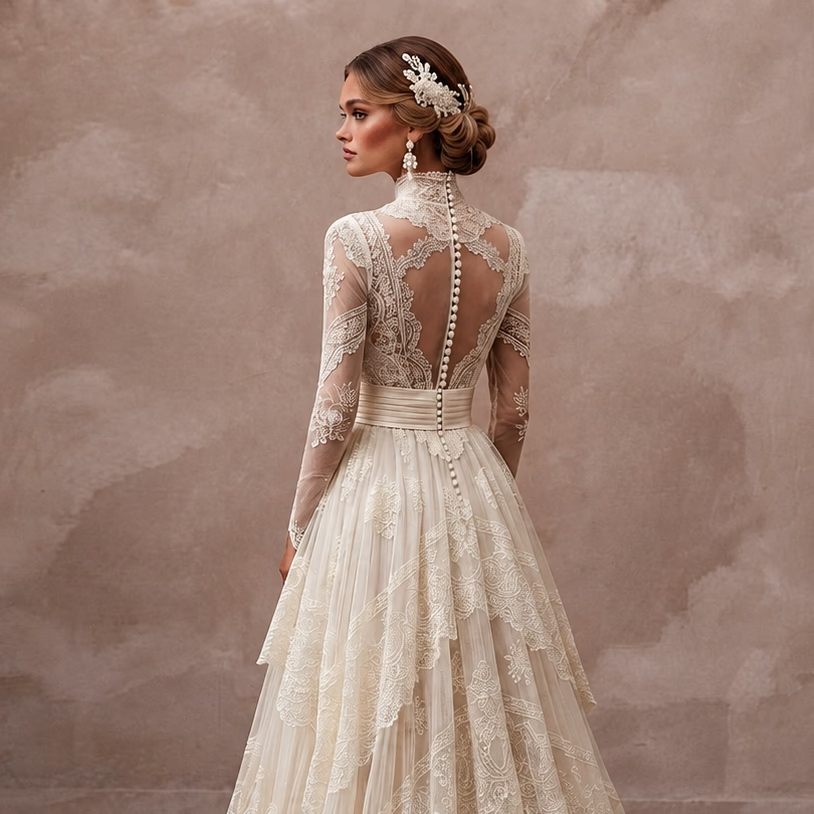 Vintage Wedding Dresses with Edwardian Lace Inspiration - Apparel & Accessories > Clothing > Wedding & Bridal Party Dresses > Wedding Dresses - Mignonette