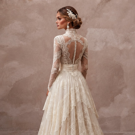 Vintage Wedding Dresses with Edwardian Lace Inspiration - Apparel & Accessories > Clothing > Wedding & Bridal Party Dresses > Wedding Dresses - Mignonette