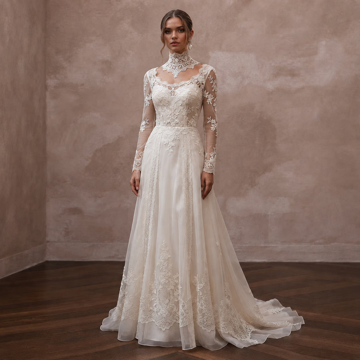 Vintage Wedding Dresses with Edwardian Lace Inspiration - Apparel & Accessories > Clothing > Wedding & Bridal Party Dresses > Wedding Dresses - Mignonette Bridal Main image
