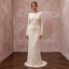 Warm Cream Cashmere Long Sleeve Knit Wedding Dress for Ski Rehearsal