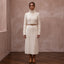 Warm Ivory Cable Knit Turtleneck Dress for Après - Ski Brunch - Apparel & Accessories > Clothing > Wedding & Bridal Party Dresses > Wedding Dresses - Mignonette Bridal