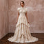 Whimsical Champagne Macrame Lace Dress for Festival Reception - Apparel & Accessories > Clothing > Wedding & Bridal Party Dresses > Wedding Dresses - Mignonette Bridal