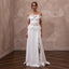 Whimsical White Feather Trim Crop Top & Maxi Skirt for Party - Apparel & Accessories > Clothing > Wedding & Bridal Party Dresses > Wedding Dresses - Mignonette Bridal