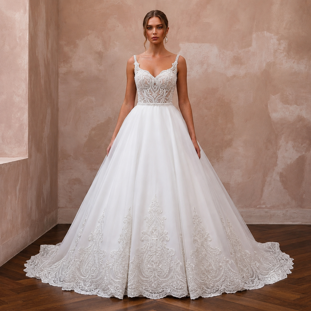 White Wedding Dresses with Classic Ball Gown Silhouettes