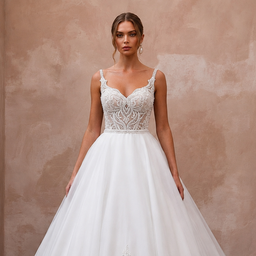 White Wedding Dresses with Classic Ball Gown Silhouettes