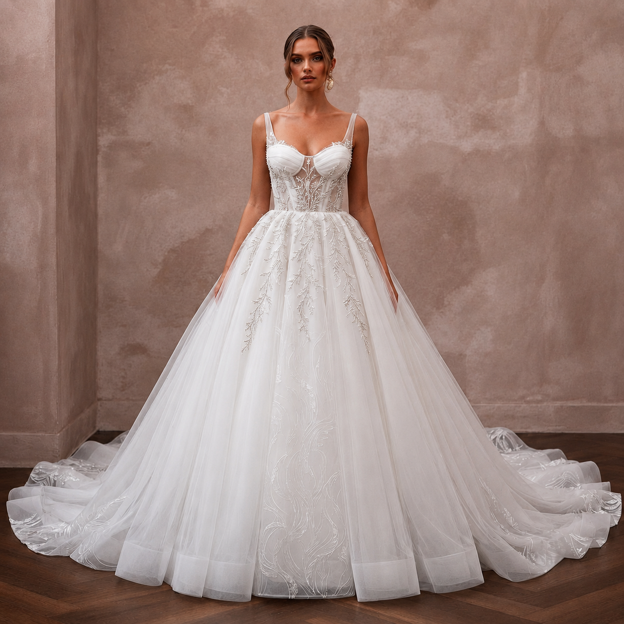 White Wedding Dresses with Elegant Ball Gown Silhouettes Main image