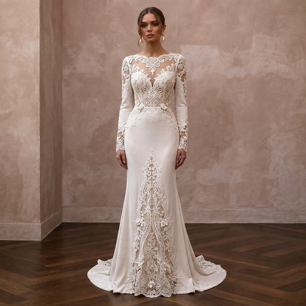 Winter Wedding Dresses with Velvet and Lace Elegance