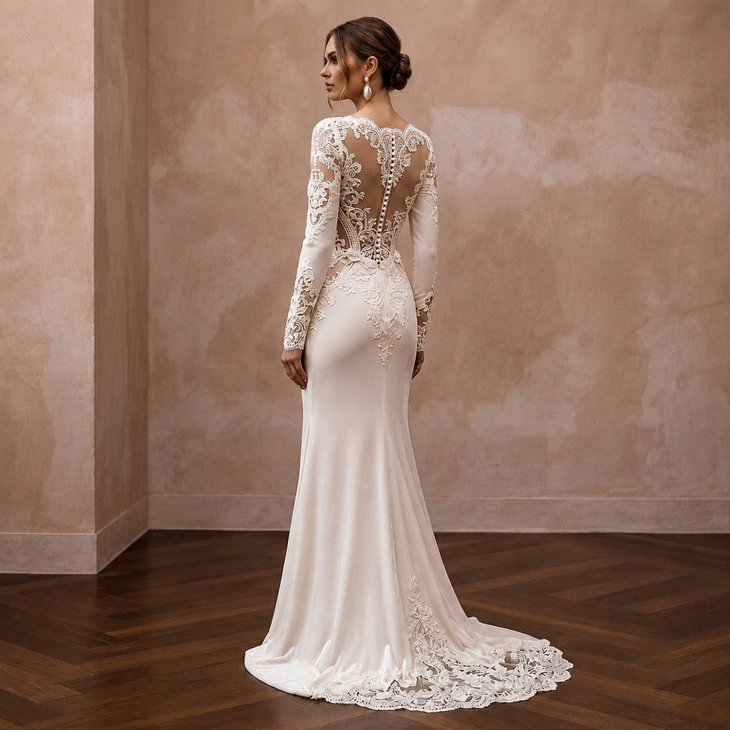 Winter Wedding Dresses with Velvet and Lace Elegance