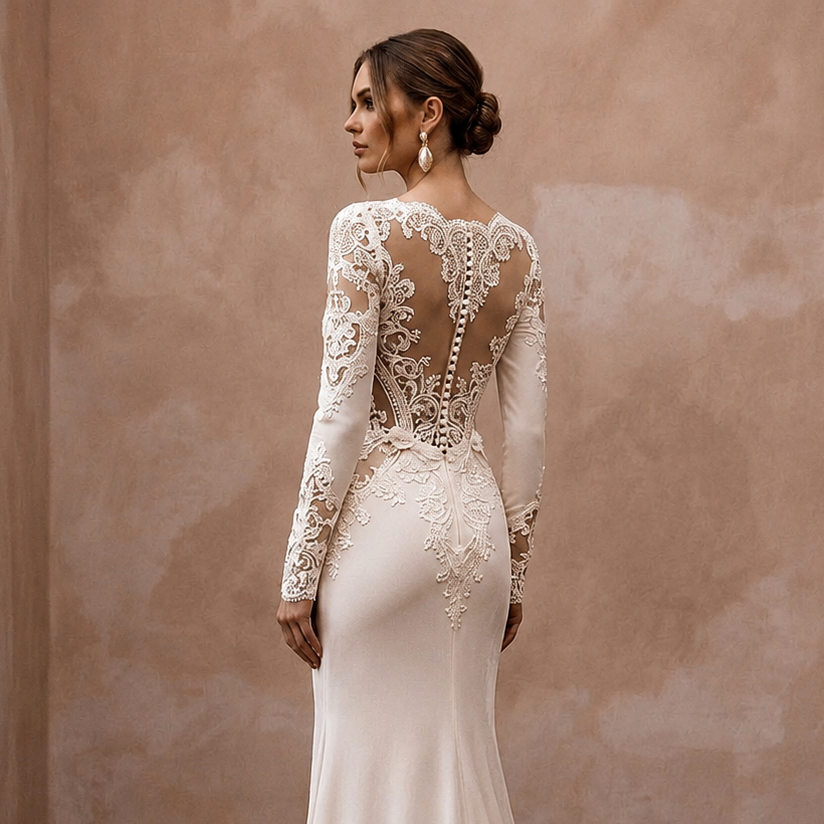 Winter Wedding Dresses with Velvet and Lace Elegance