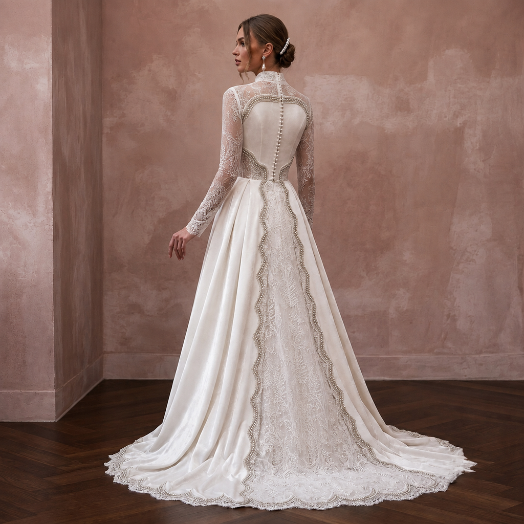 Winter Wedding Dresses with Velvet and Lace Elegance