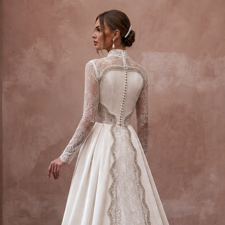 Winter Wedding Dresses with Velvet and Lace Elegance