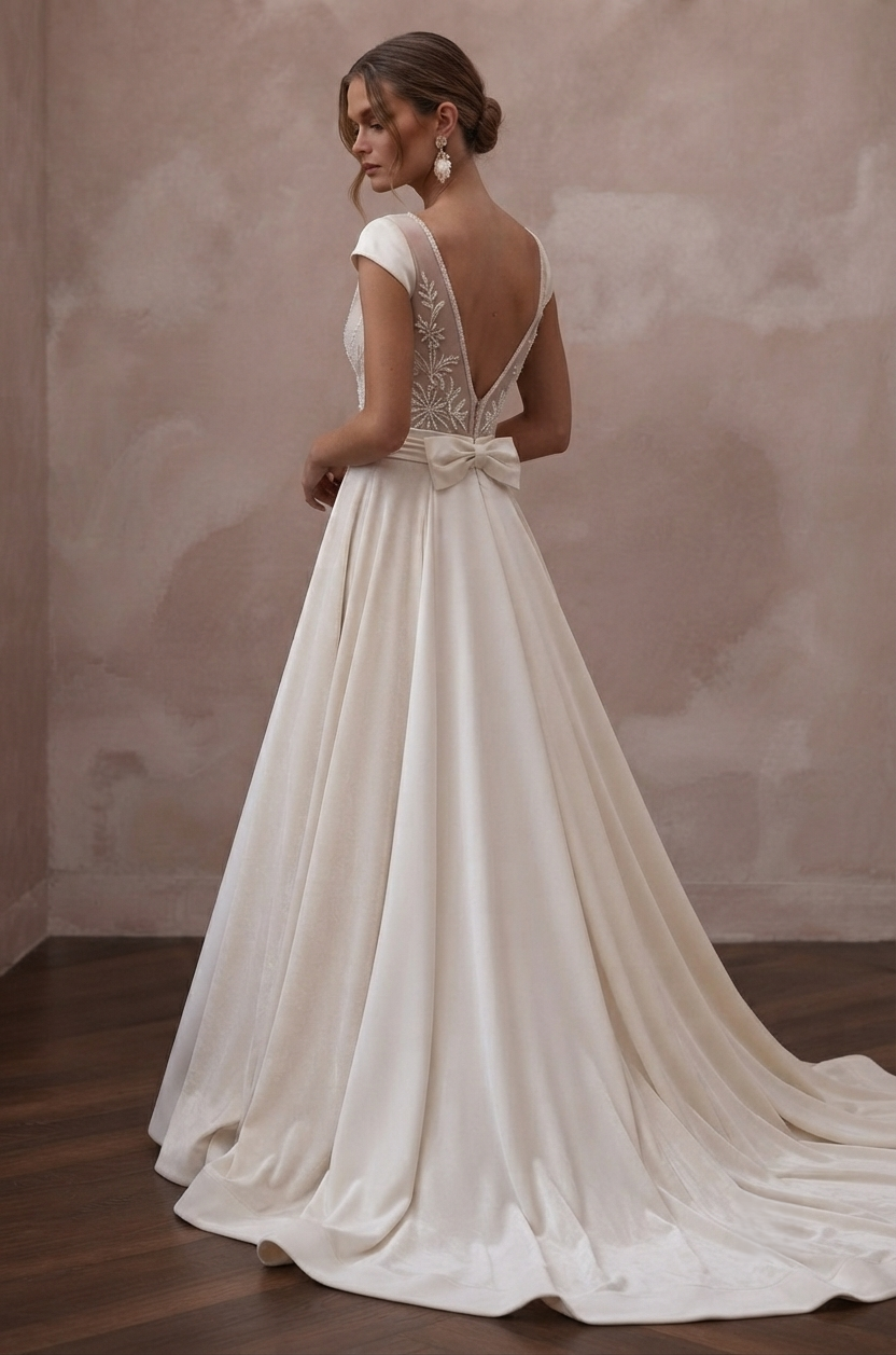 Winter Wedding Dresses with Velvet and Satin Details Secondary image