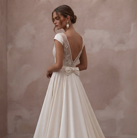 Winter Wedding Dresses with Velvet and Satin Details - Apparel & Accessories > Clothing > Wedding & Bridal Party Dresses > Wedding Dresses - Mignonette