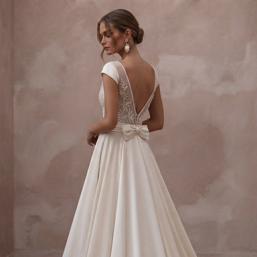 Winter Wedding Dresses with Velvet and Satin Details